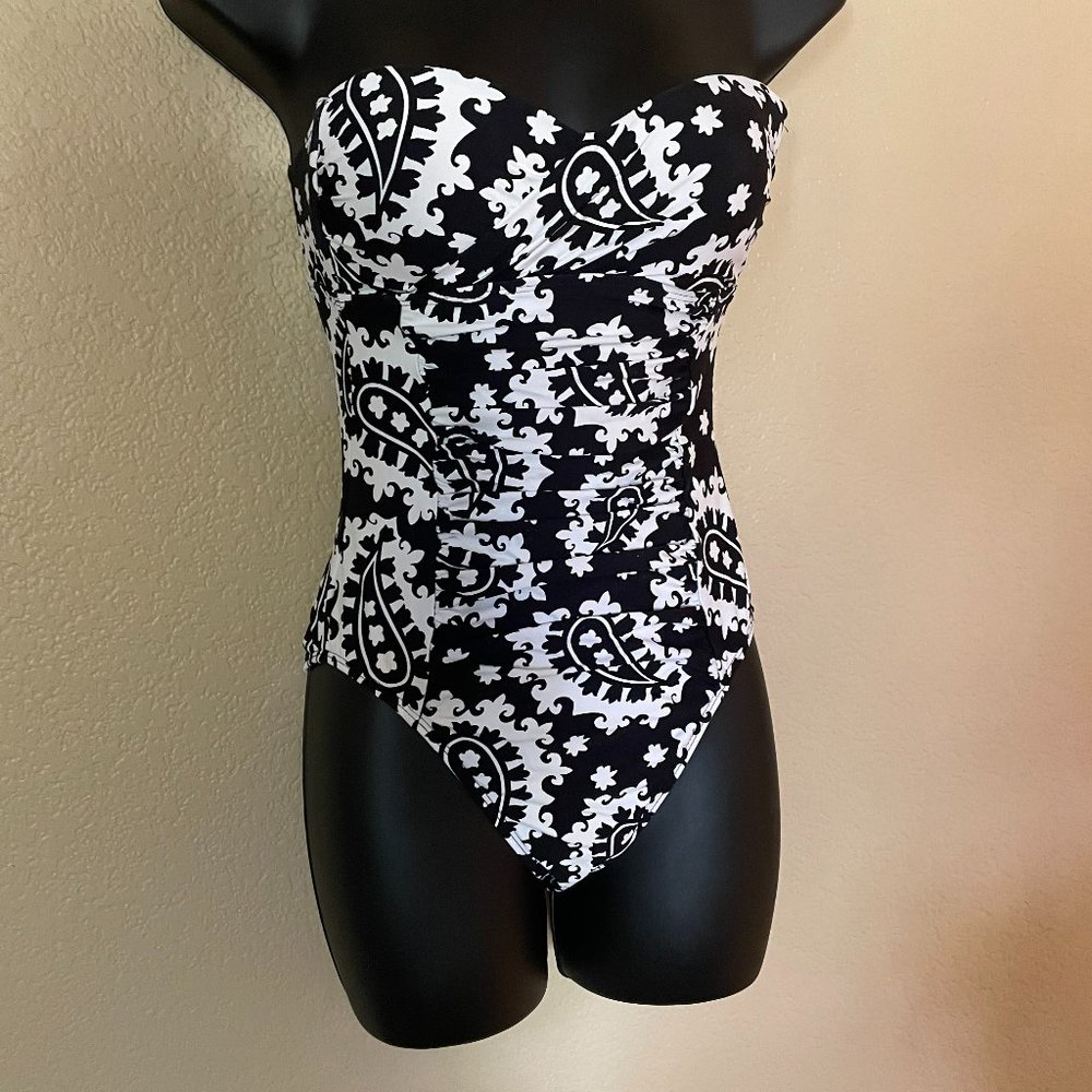 ANNA COLE BLACK AND WHITE SWIMSUIT